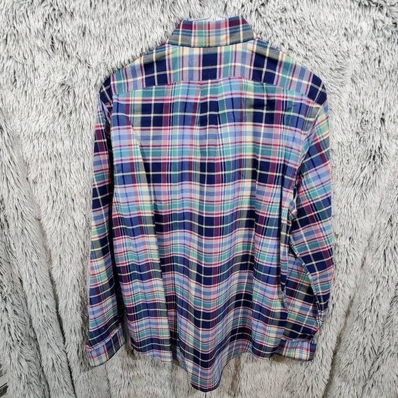 Ralph Lauren plaid striped button down dress shirt men's size large - Picture 2 of 7
